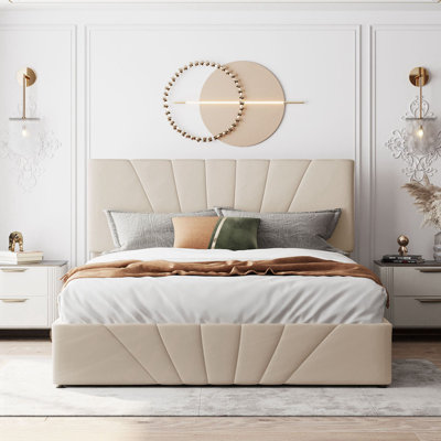 Stephian Queen Tufted Upholstered Storage Platform Bed -  Everly Quinn, 2CA232876F074CDDAD7D43386C3B5E18