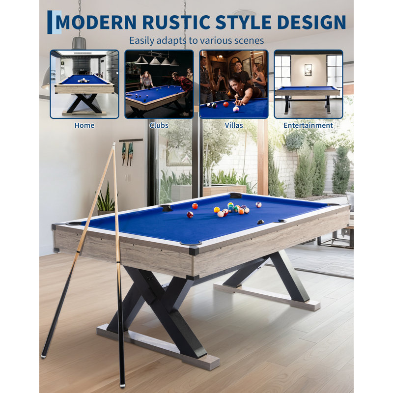 Blue Elephant 213.4cm L Pool Table, Blue