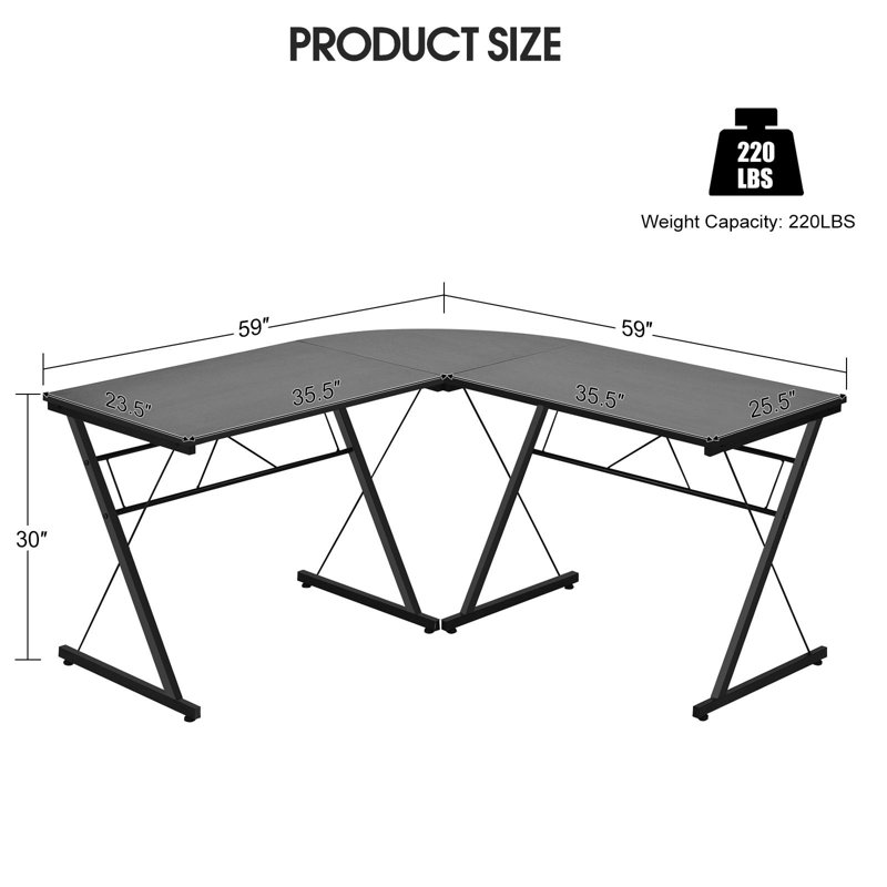 Bureau en L Humph, Noir