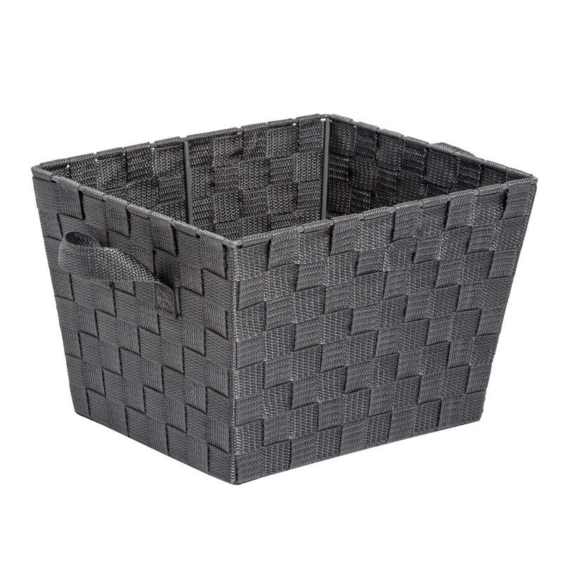 Ensemble de paniers en plastique tissé, Gris