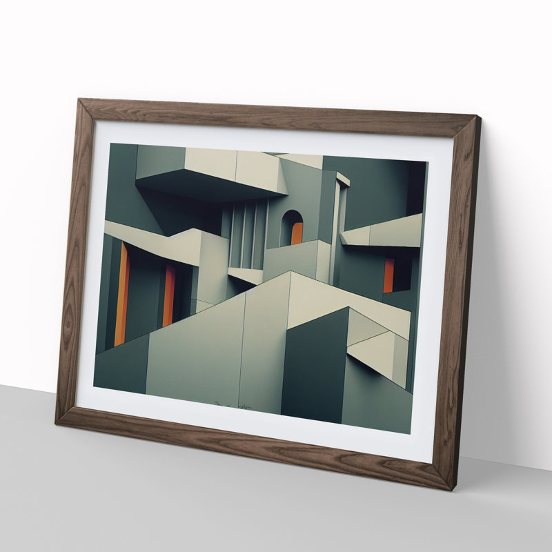 Architecture - Framed Print, 34cm H x 46cm W, Walnut Framed