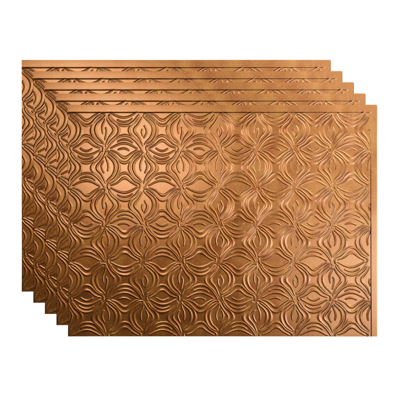 Panneau de dosseret en vinyle 18,25 po x 24,5 po FASADE Lotus, Bronze antique