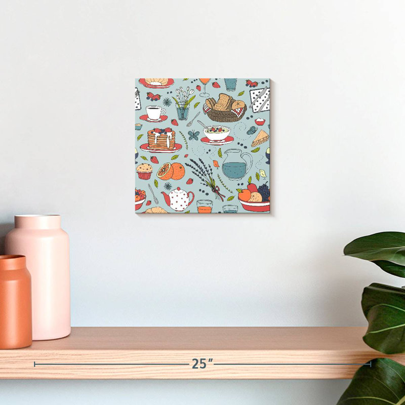 Breakfast Food Pattern, 10" H x 10" W