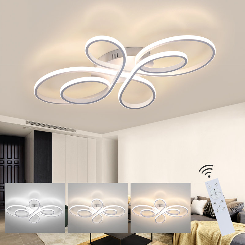 Breshayla 1-Light Butterfly LED Flush Mount, White