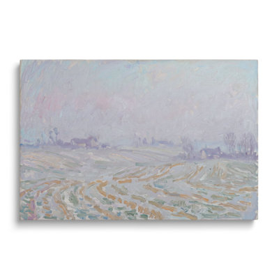 Tableau multicolore sur toile représentant un paysage champêtre, décoration murale de style village pour salon, salle à manger et chambre.