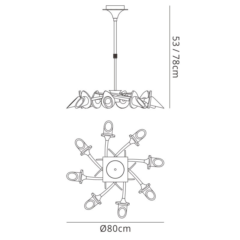 Flavia AB 8 - Light Unique/Statement Chandelier