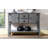 Retro Solid Wood Dining Table, 48'' With Cabinets And Shelf, Antique Gray For Room & Bedroom Sideboard Design Shelf --1202075811