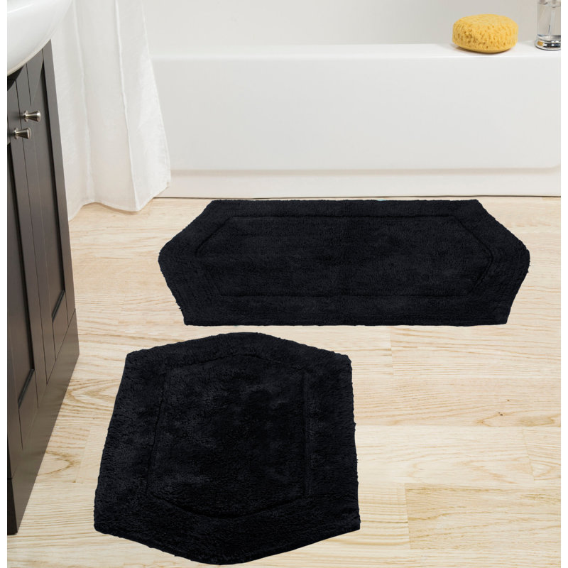 Ensemble de 2 tapis de bain Morissette (17 po x 24 po, 21 po x 34 po), Noir, noir, noir, noir
