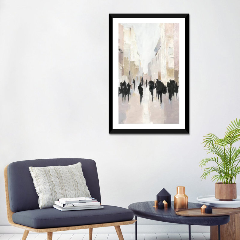 Reproduction d’art, "passing Rain I" par Ethan Harper, H 32 po x l 24 po x P 1 po, Papier encadré noir, Blanc