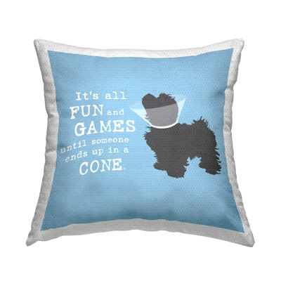 Funny Fun & Games Dog Outdoor Printed Pillow by Dog Is Good