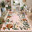 4x6 Floral Washable Area Rug, Non-Slip Non-Shedding Living Room Rug, Low Pile Stain-Resistant Throw Carpet, Foldable Printed Soft Carpet-2091681991