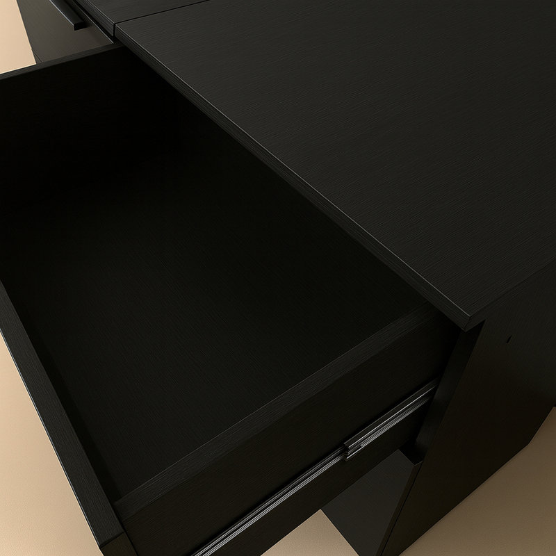 Commode noire à trois tiroirs Morgan