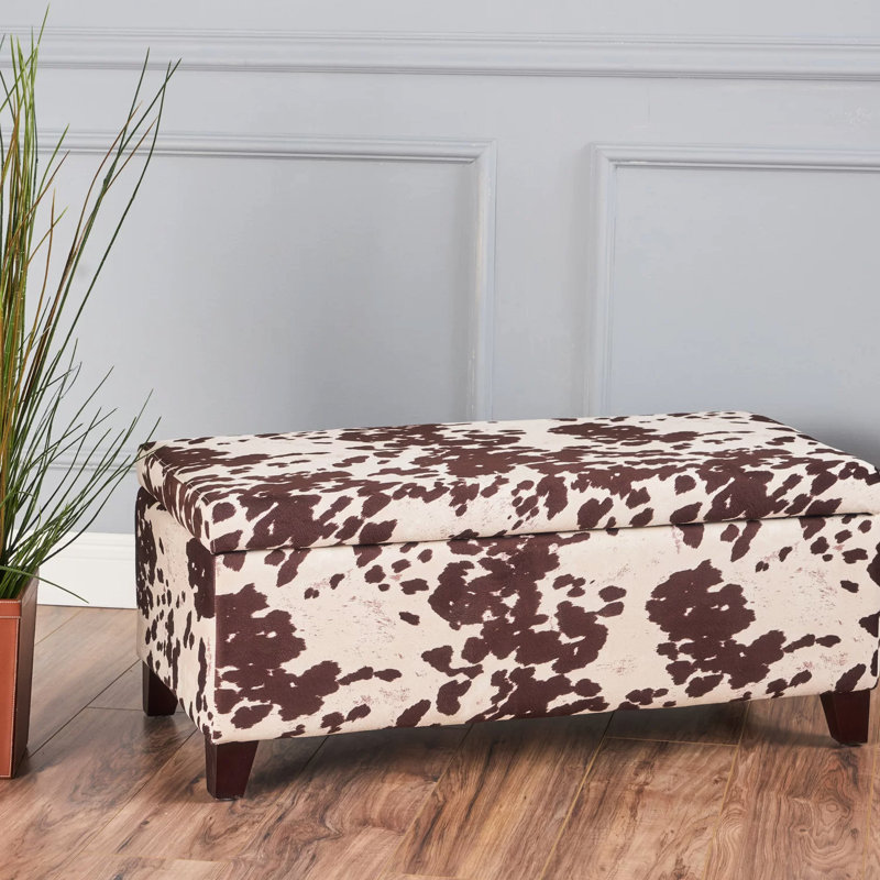 Moderne avec revêtement et rangement en velours - P 39,00 po, texture douce et brune, l 16,25 po