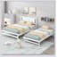 Lit plateforme tapissier avec lit gigogne et deux tiroirs-716033193