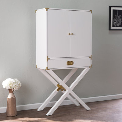 Campaign Tall Bar Cabinet W/ Storage