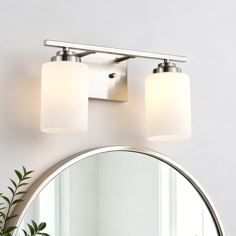 Éclairage pour meuble-lavabo Burdene, Nickel brossé, 2