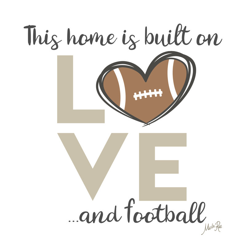 «Love and Football» par Marla Rae, Impression sur papier doré sans passe-partout, H 12 po x l 12 po