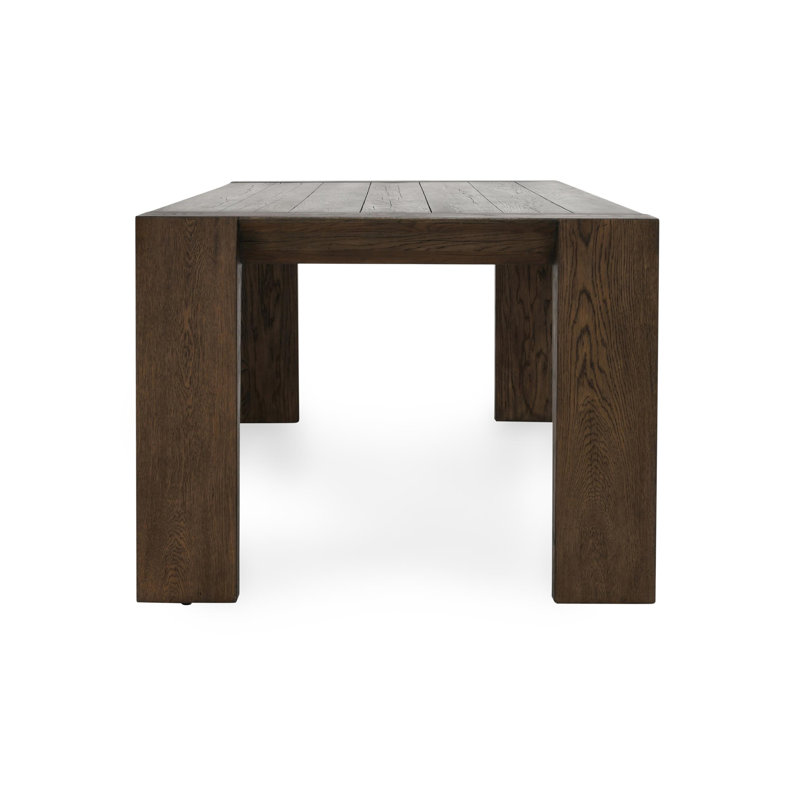 Troy 89" Reclaimed Oak Wood Transitional Dining Table In Brown