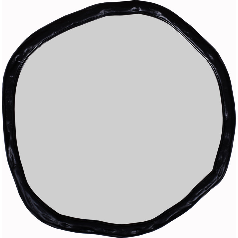 Nola Aluminum Novelty Mirror, Black, 36.5" x 36.5"