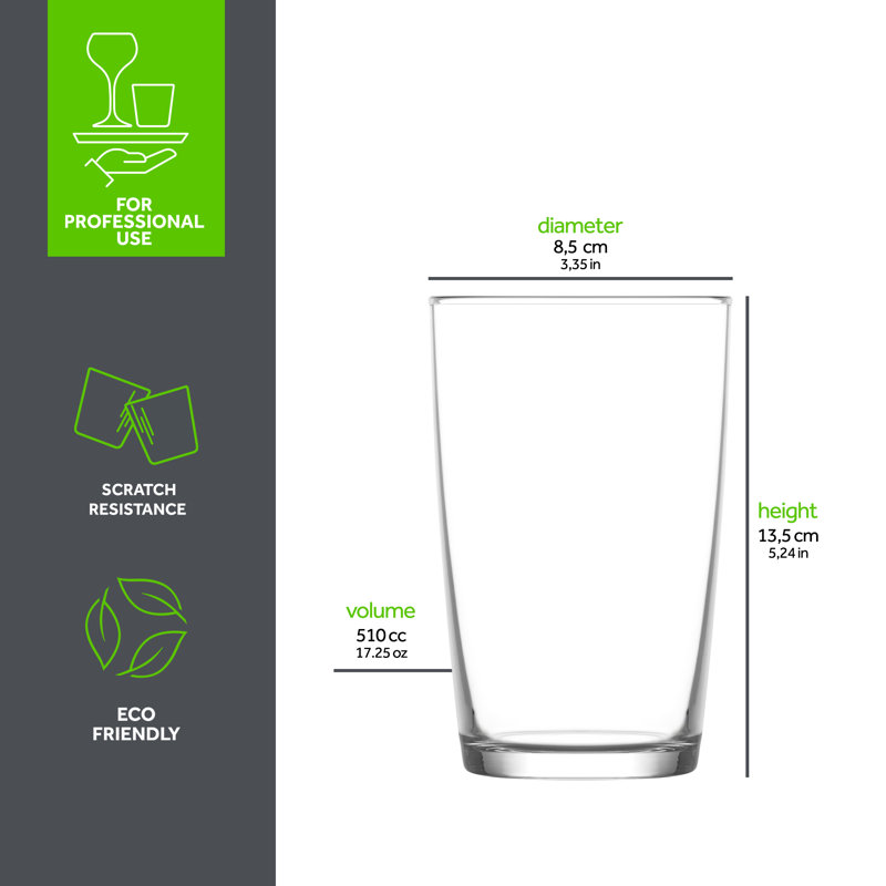 Verre, boisson longue 17,25 oz Solda Lime Panama