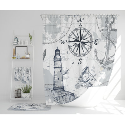 Niah Polyester Shower Curtain Set