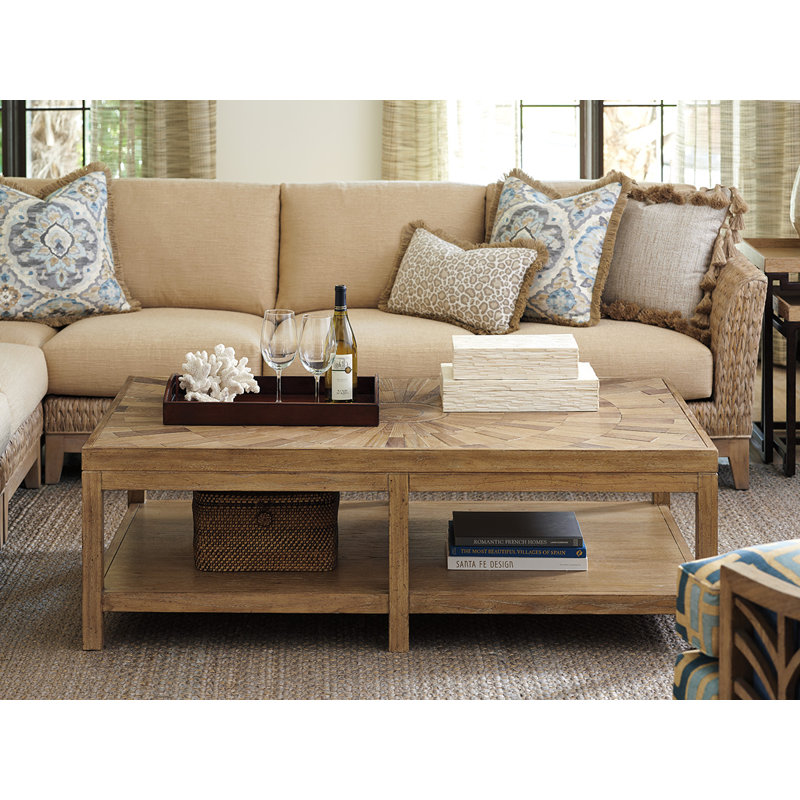 Los Altos Ducane 56'' Rectangular Brown Wood Outdoor Coffee Table