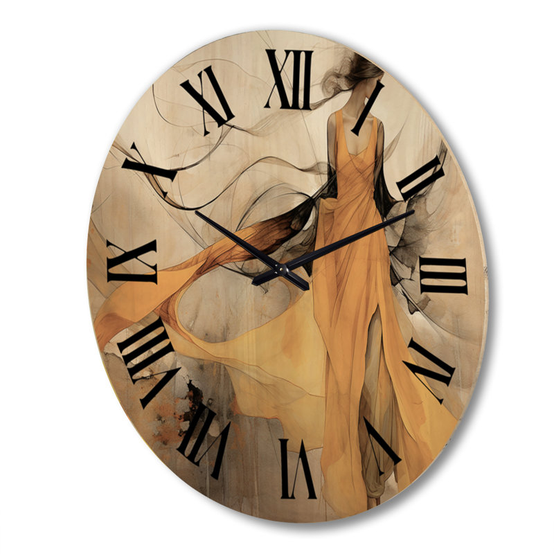 Horloge murale en bois massif Ricco, Très grand