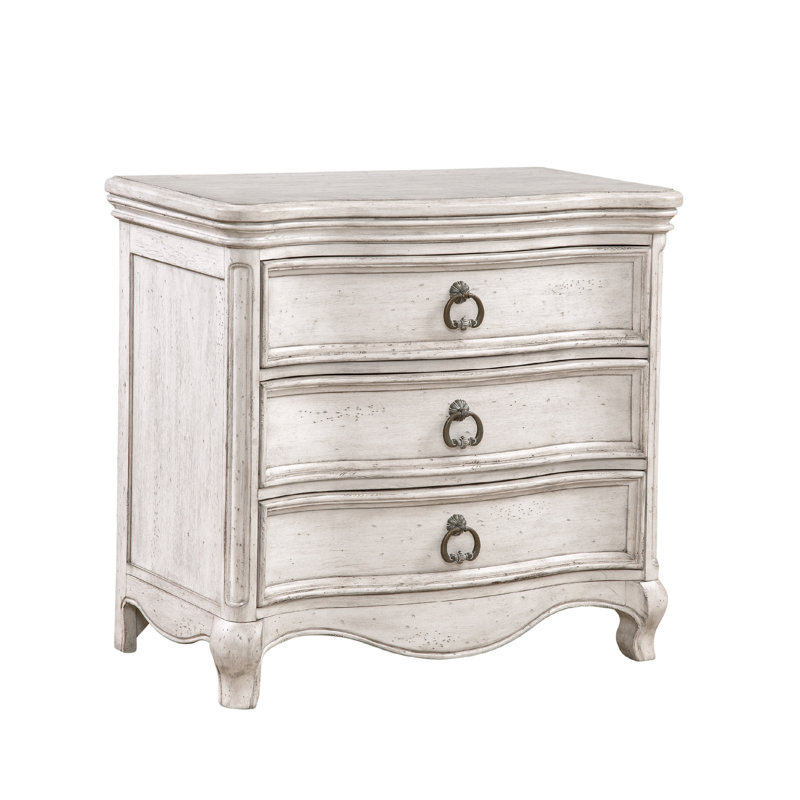 Angeline 3-Drawer Nightstand, Antique White