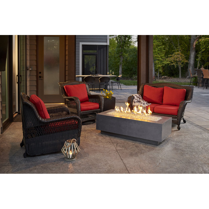 Cove Rectangle Concrete Smokeless Fire Pit, Midnight