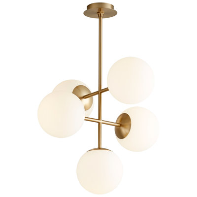 Lustre géométrique à 5 lumières