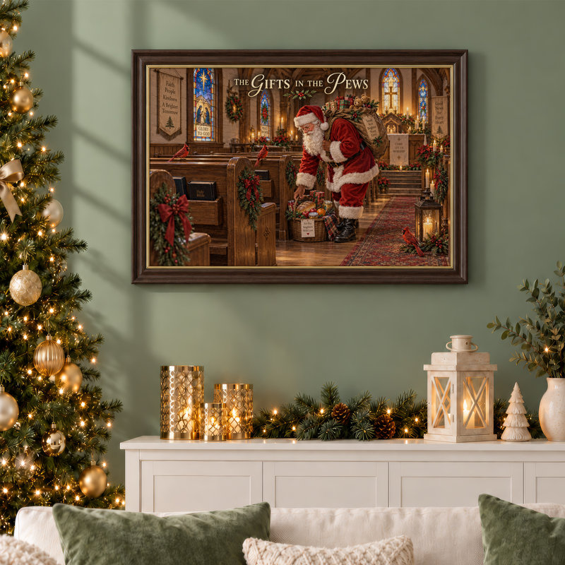 Art mural sur toile, père Noël, 16"H x 24"W