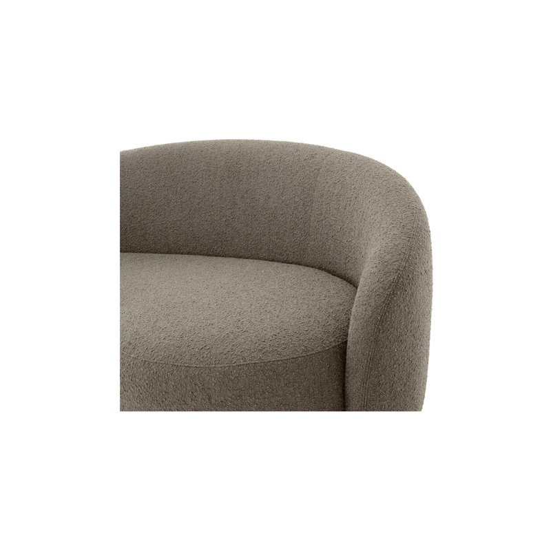 82.25" Round Arm Curved Loveseat, Maya Taupe Boucle