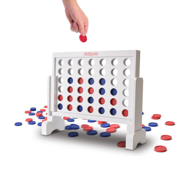 1ft Four-in-a-Row Game with Carrying Case, White