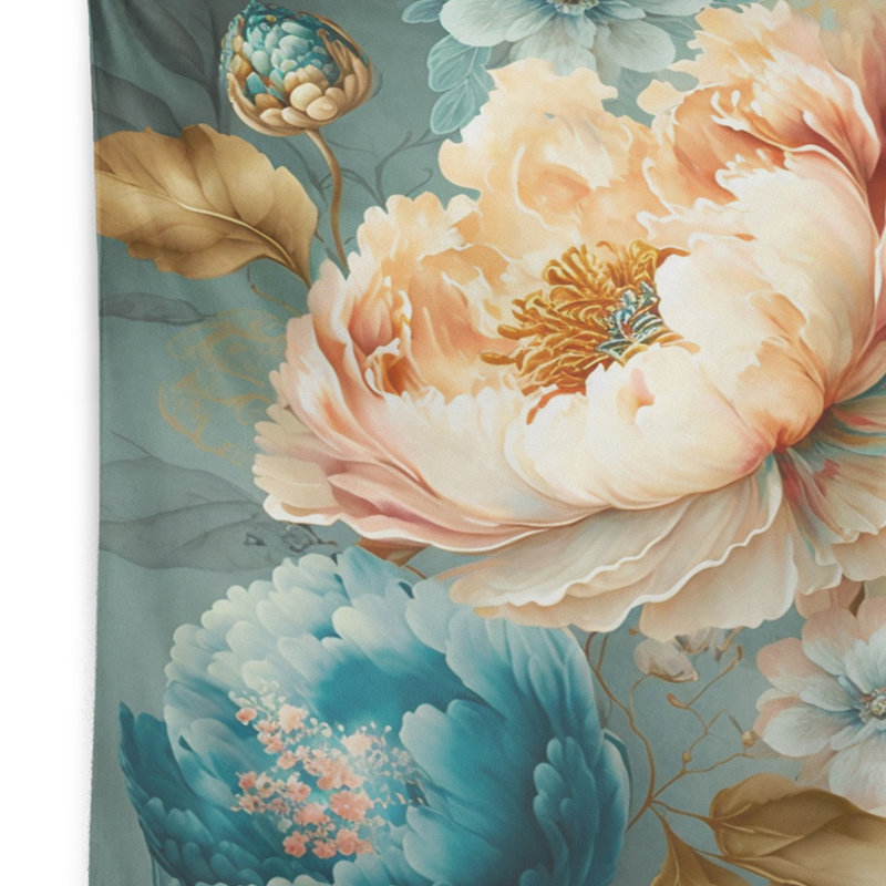 Tapisserie en polyester multicolore à fleurs en polyester avec punaises, H 32 po x l 39 po