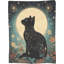 Jeté en flanelle à motif floral Black Cat Moon-130499052