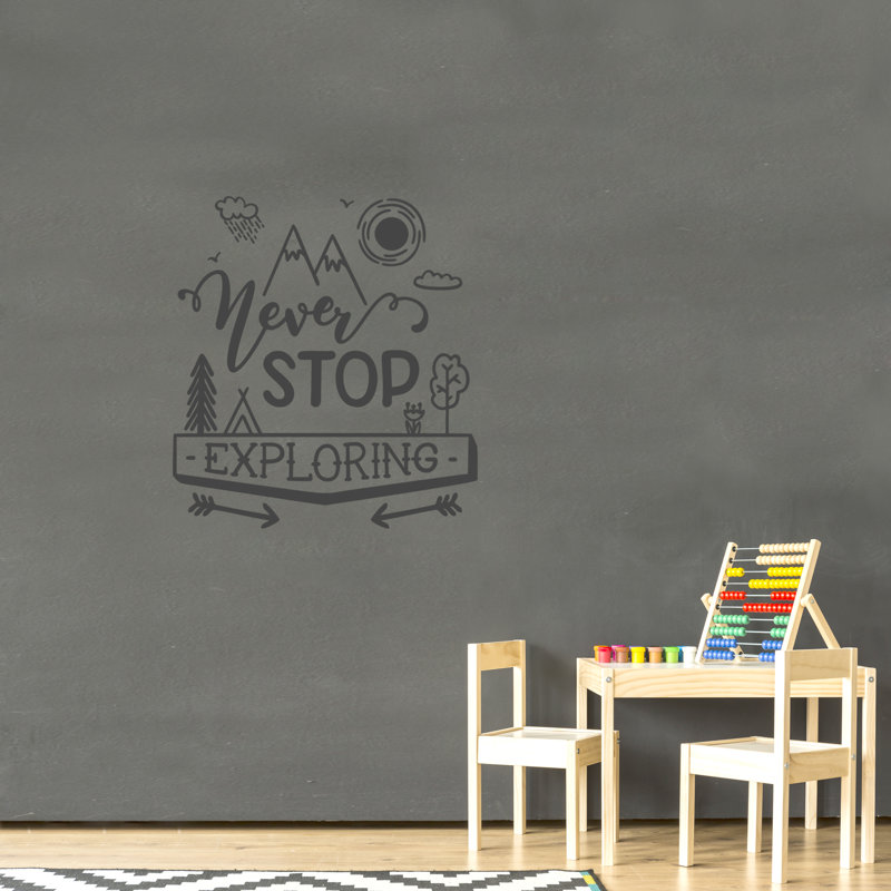 Text & Numbers Wall Decal, Dark Gray