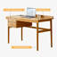 Bureau rectangulaire en bois massif avec tiroirs Burlywood