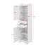 Armoire de rangement autoportante à la mode 63 pouces avec tablette réglable, 2 tiroirs utiles et portes en verre élégantes-1317634864