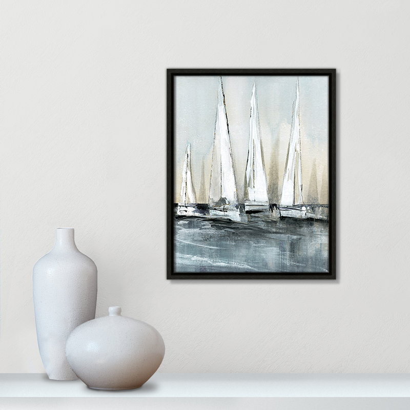 Point Of Sail " Point Of Sail I " by Susan Jill, Espresso, 15.5" H x 12.5" W x 2" D