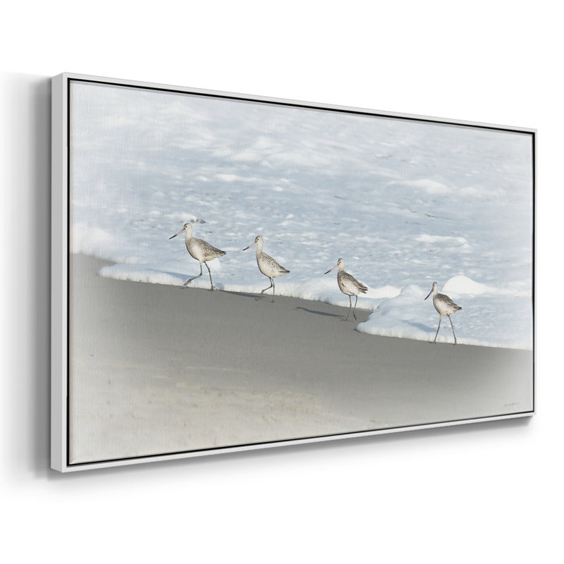 Sandpipers II - Toile tendue avec châssis encadré - Prêt à être accroché, H 21 po x l 41 po, Blanc