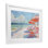 «Peach Beach Relaxing Chairs», reproduction encadrée sous verre, design par LSR Design Studio