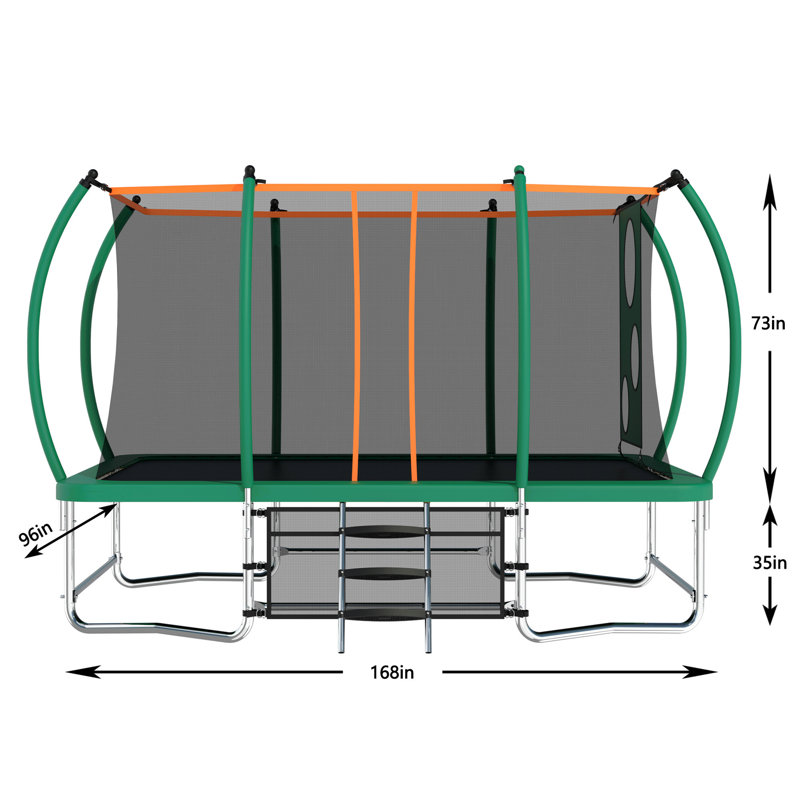 Longue trampoline rectangulaire extérieure pour adultes 8X14FT