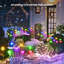 Nouvelle lumière solaire balancée améliorée, 2 lumières extérieures brillantes à 32 lumières Starburst, des lumières décoratives solaires Firefly plus réalistes avec 2 modes, 7 lumières décoratives solaires changeantes pour le chemin de patio de Noël