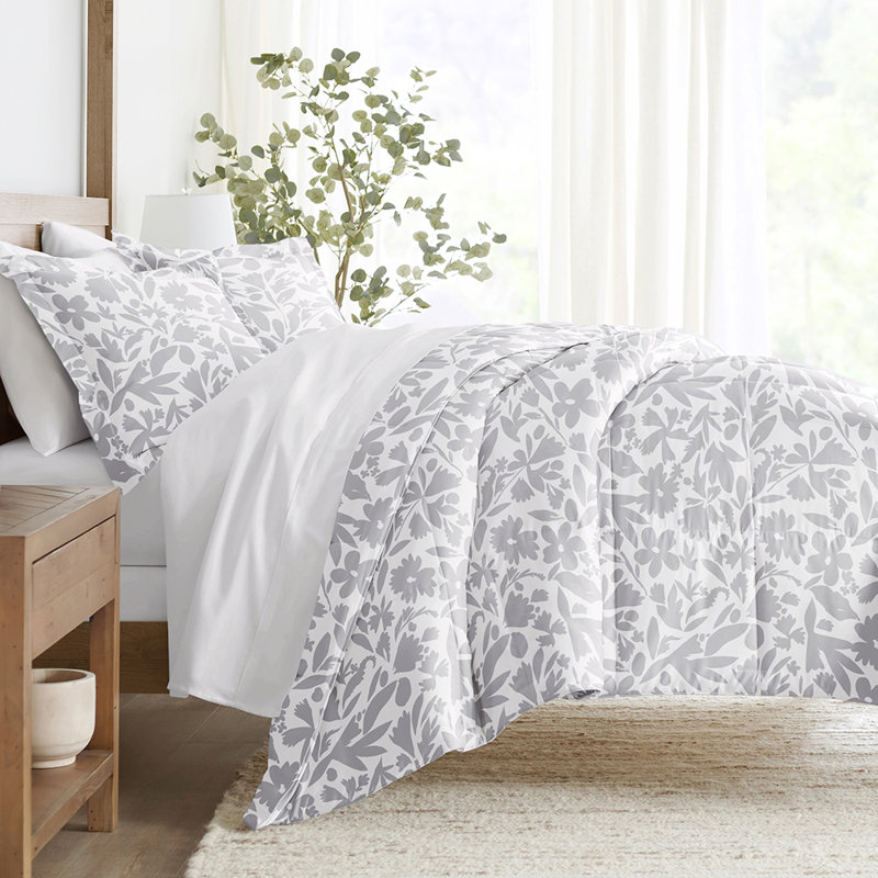 Comforter Set Patterned Microfiber All Season Down-Alternative Ultra Soft Bedding in Abstract Garden