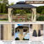 Toit-terrasse en acier galvanisé avec rideaux et filets pour l'extérieur en bois de cèdre l 15 pi x P 13 pi-110528830