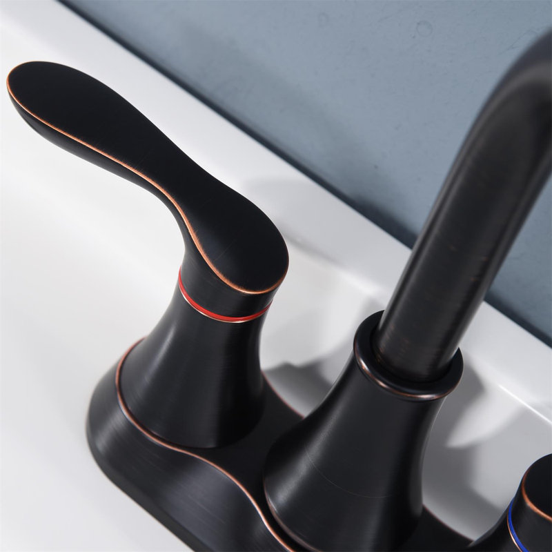 Robinet de salle de bain à ensemble central avec bonde, Noir