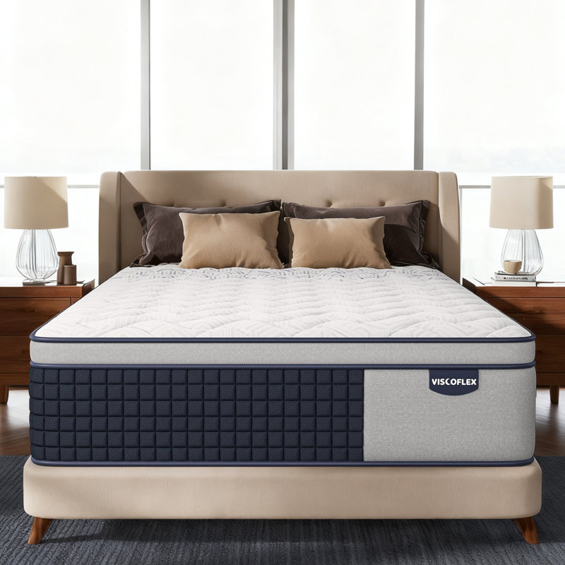 10" Medium Firm 6-Layer Hybrid Mattress with Pocketed Coils & Dual-Zone Support - Memory Foam, Fiberglass-Free - CertiPUR-US/OEKO-TEX Certified