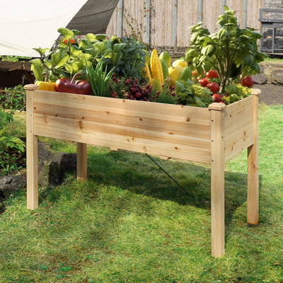 Outdoor Fir Wood Elevated Planter