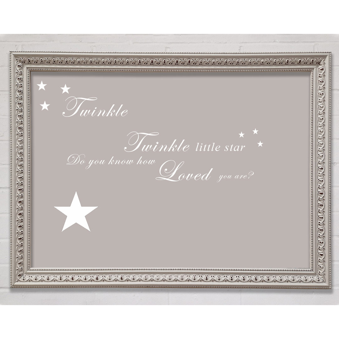 Kinderzimmer Zitat Twinkle Twinkle Little Star 1 Beige - Einzelner Bilderrahmen Kunstdrucke