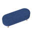 Banc de rangement ovale 43,5 po x 16 po x 16 po, teinte bleue, pieds en bois d'hévéa, fonctionnalité de tabouret ou de siège, option, assemblage facile, ornement en tissu plissé et look exotique au choix, décoration simple et rapide -